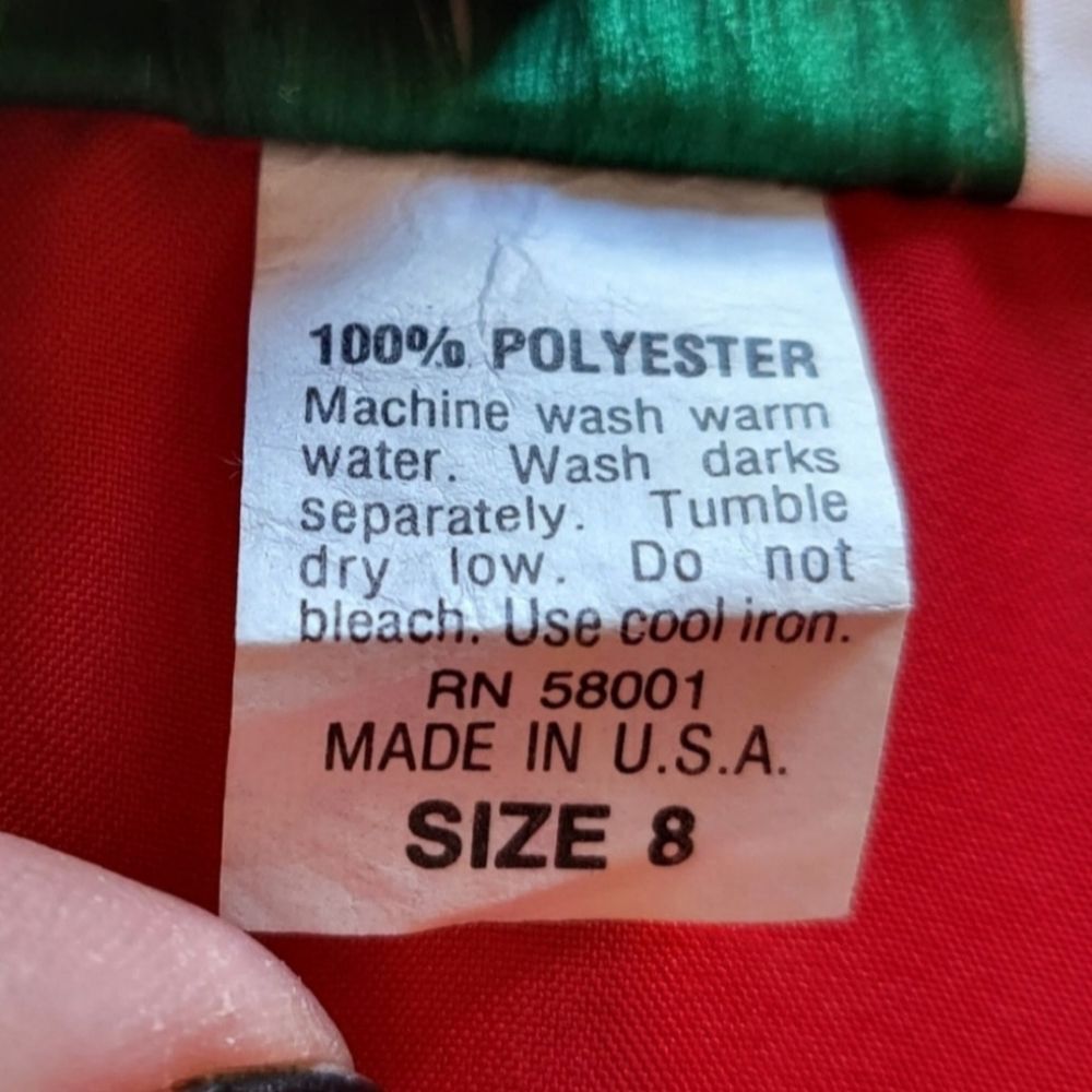 Joanna Vintage Polyester Button Down Red Size 8 - image 5